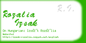rozalia izsak business card